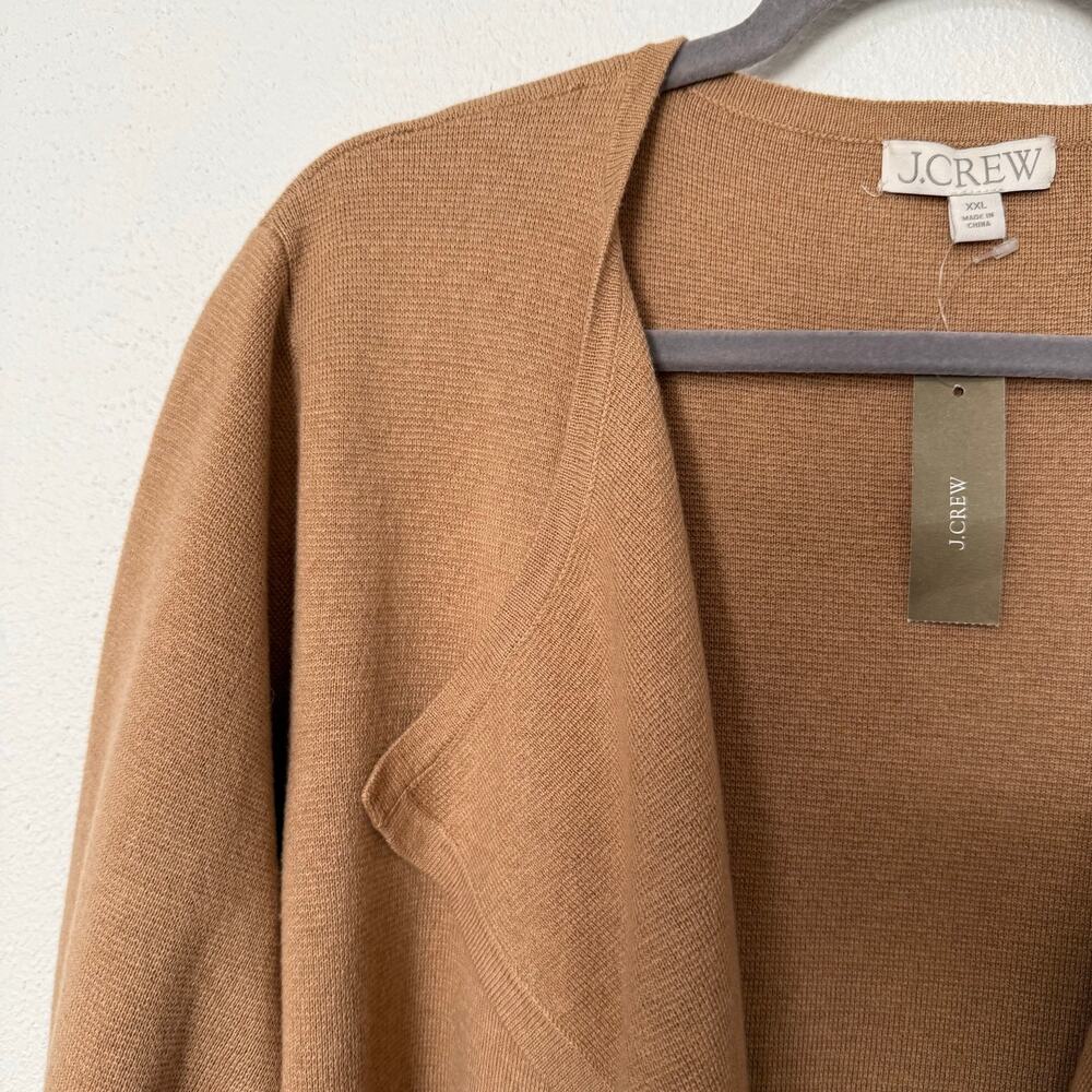 J.Crew New Women's Tan Wool Blend Knit Open Front Cardigan Size XXL - Picture 6 of 15